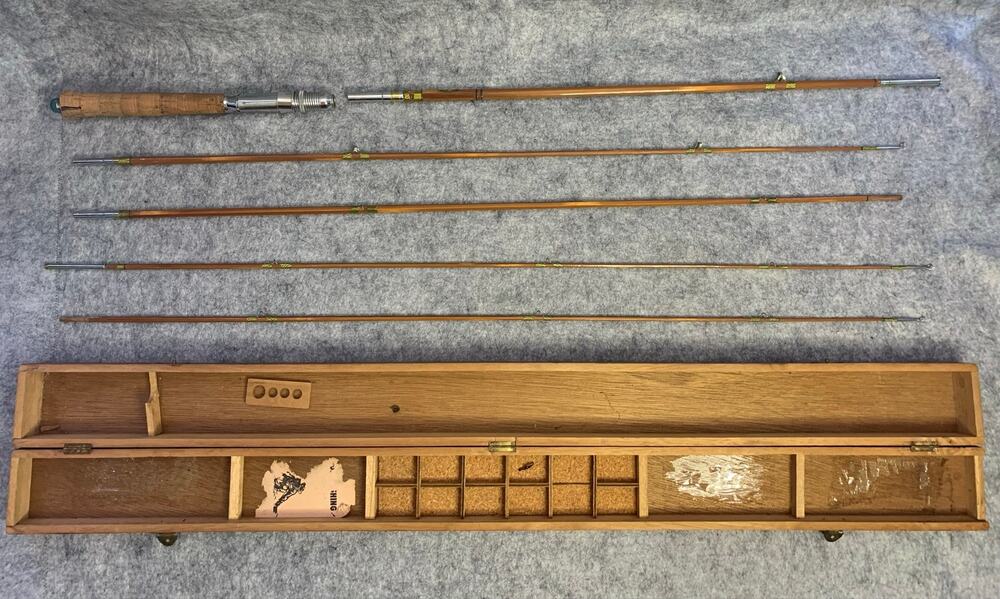 Vicki White Bear Bamboo Fly Rod, Vintage, Japanese, 3 piece, Fly and Spin Tips